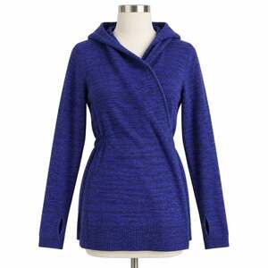 lululemon Peace of Mind Hooded Wrap Sweater Heathered Purple Black Estimated 6